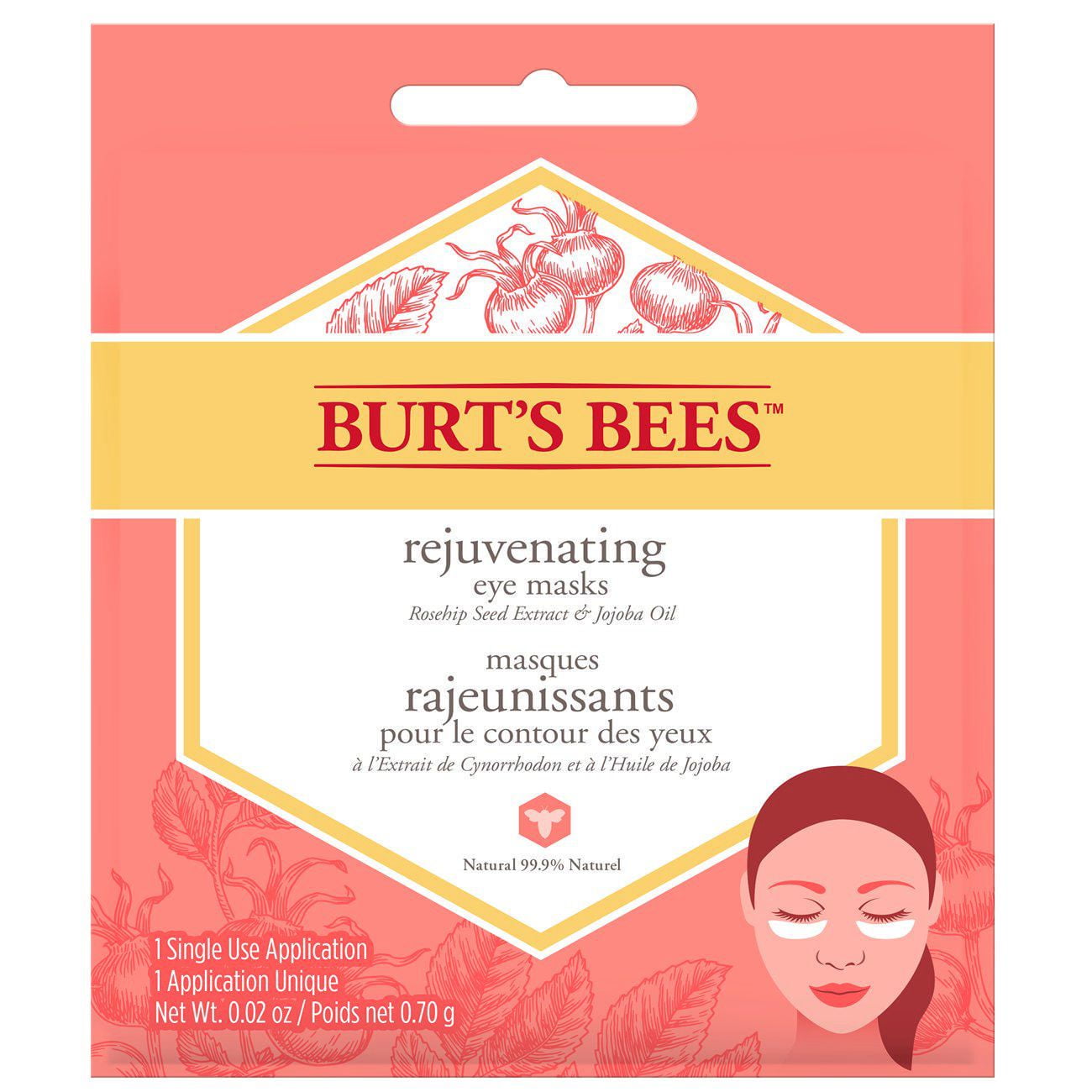 Burt's Bees Rejuvenating Eye Mask, Single Use Pair Walmart Canada