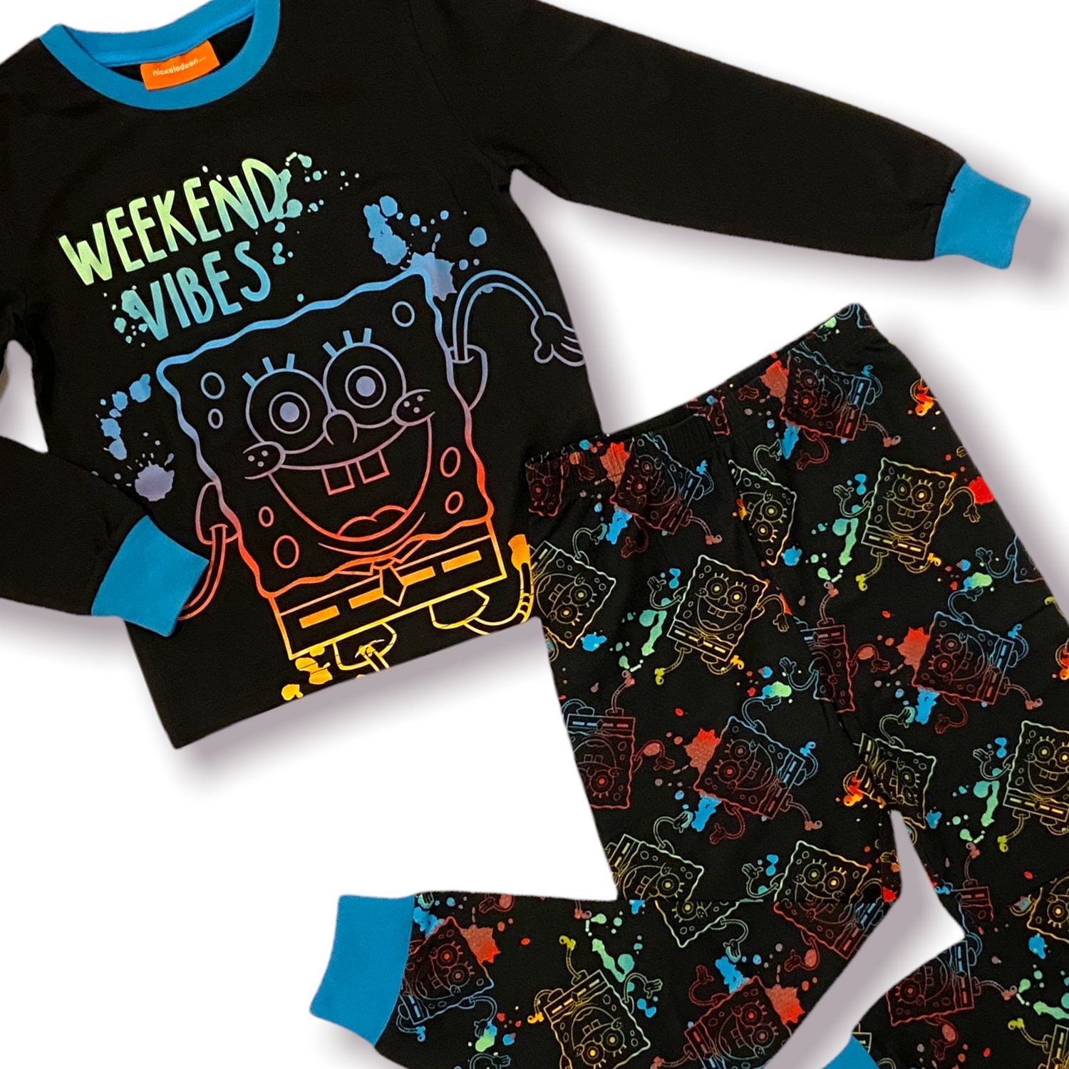 Sponge Bob Boy's 2-Piece Long Sleeve Pajama Set