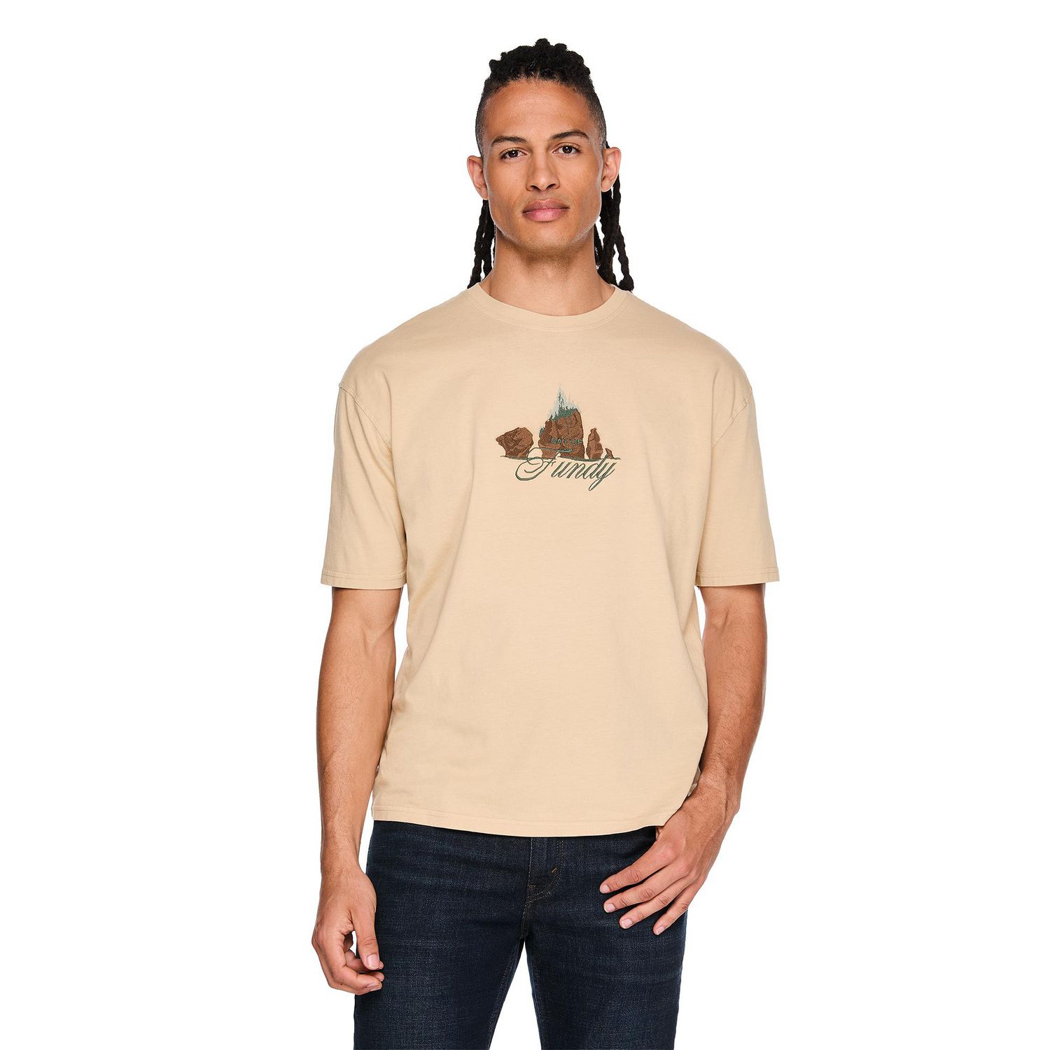 T-shirt à imprimé graphique délavé Canadiana collection non genrée pour adultes