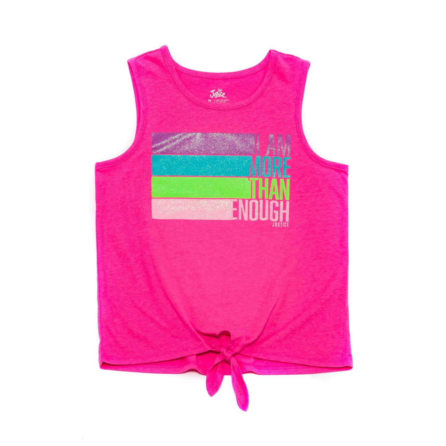Girls Justice More Than Enough Front Tie Tank Top