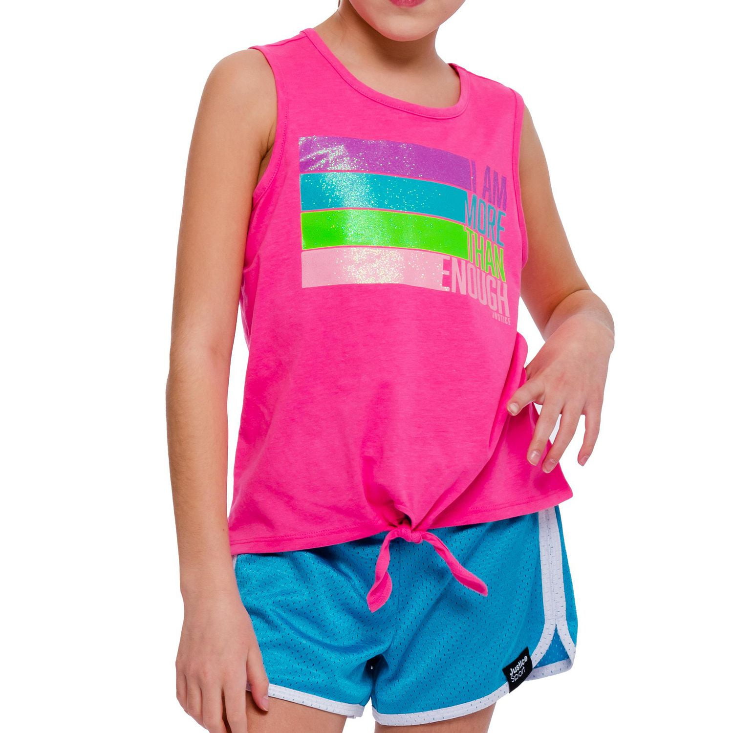 Girls Justice More Than Enough Front Tie Tank Top