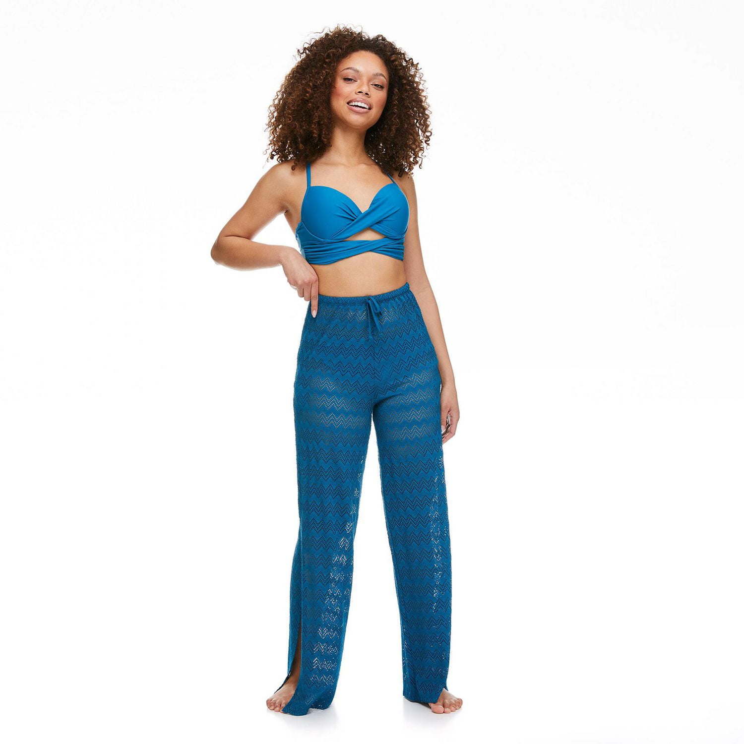 Pantalon cache-maillot crocheté Time and Tru pour femmes