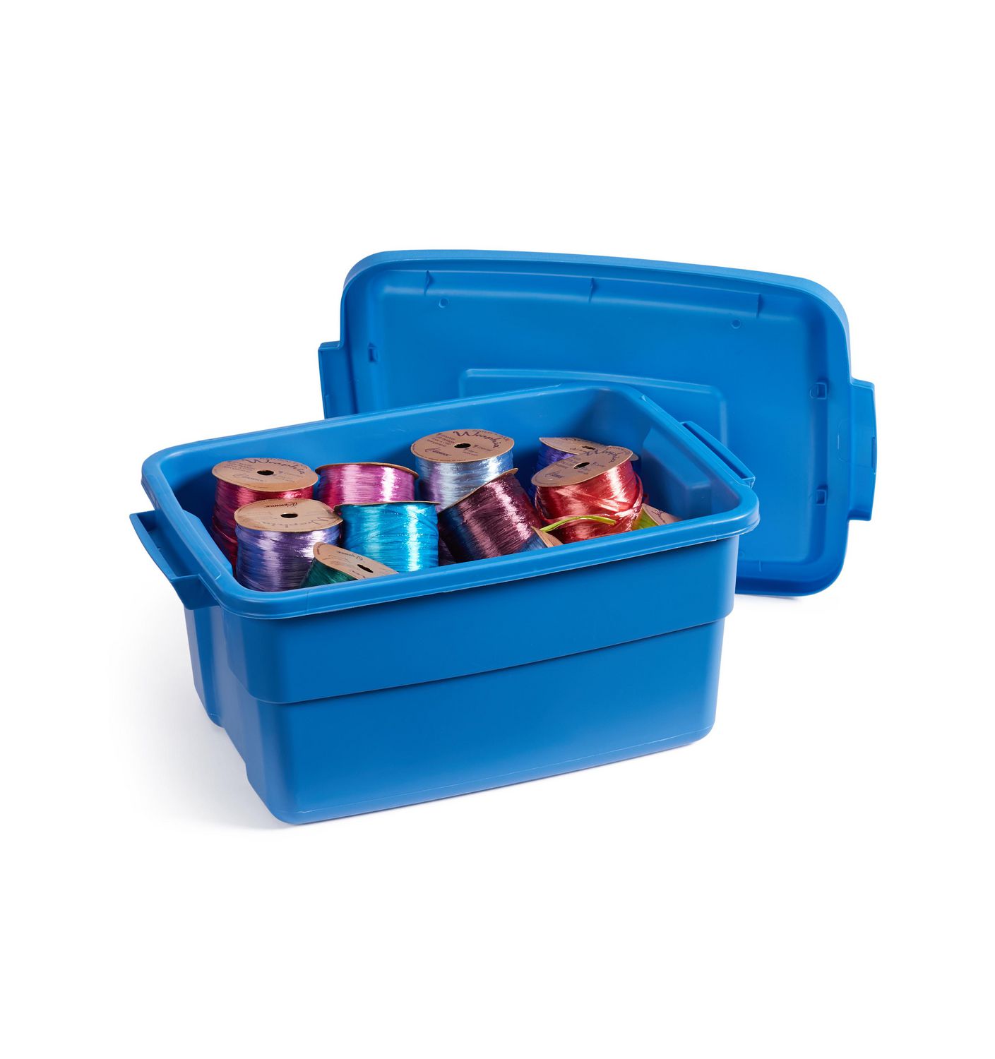 Rubbermaid Roughneck Stackable Storage Box with Lid, 11-L, Blue