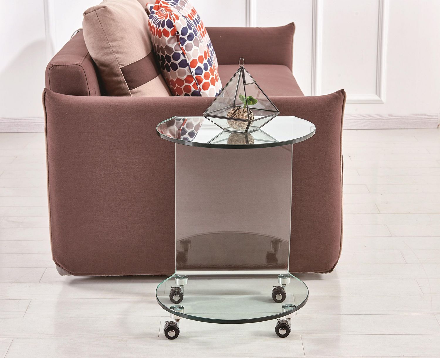 Topline Home Furnishings Bent Glass Round Accent Table Walmart Canada