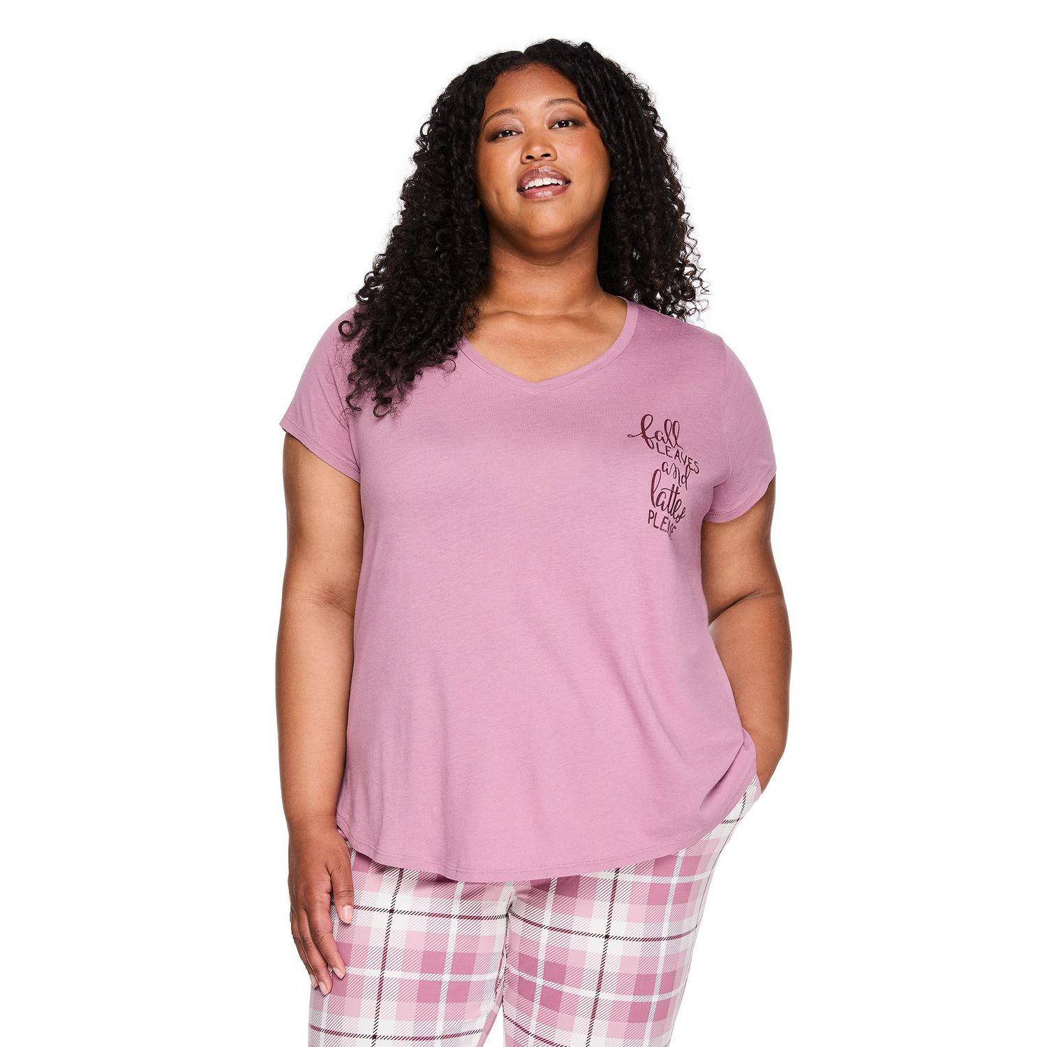 T-shirt de nuit avec encolure en V George Plus pour femmes