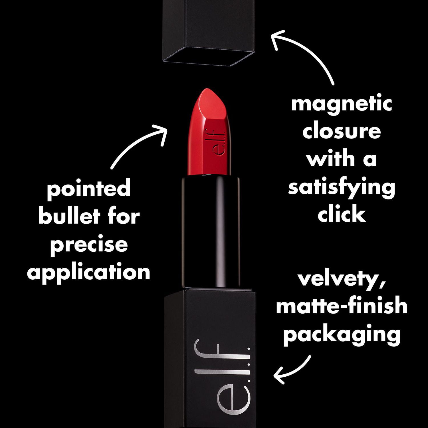 e.l.f. Cosmetics O Face Satin Lipstick, Richly Pigmented, 3.8 g