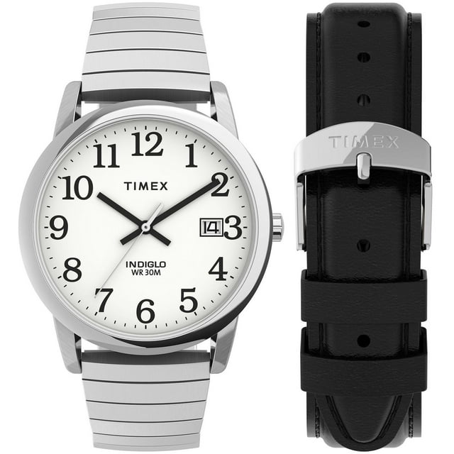 Montre Timex® Easy Reader® Coffret Bracelet Extensible et Cuir