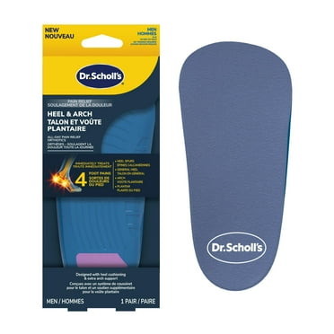 Orthèses Dr Scholl’s® pour soulager la douleur au talon et à la voûte plantaire toute la journée, semelles de 3/4 de longueur, pour hommes de taille 8 à 14