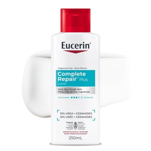 Eucerin Réparation complète Plus Lotion hydratant avec 10% Urée et céramides pour peau très sèche, dure, 250 mL