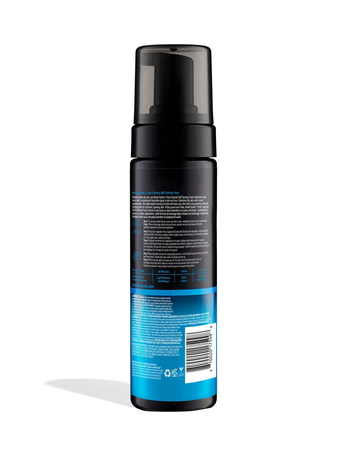 Bondi Sands Self Tanning Foam One Hour Express, Lightweight, Fragrance Free, Streak-Free Tan, 150 mL, Express | 150mL
