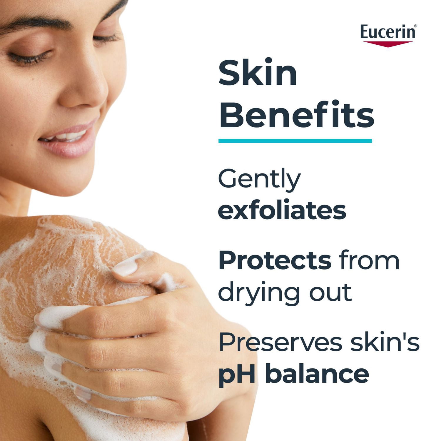 Eucerin Complete Repair Body and Face Cleanser for Dry Skin, Fragrance Free and Soap Free Body Wash, 500 mL