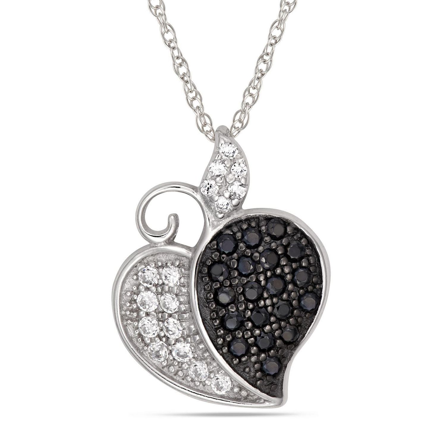 Pave on sale heart necklace