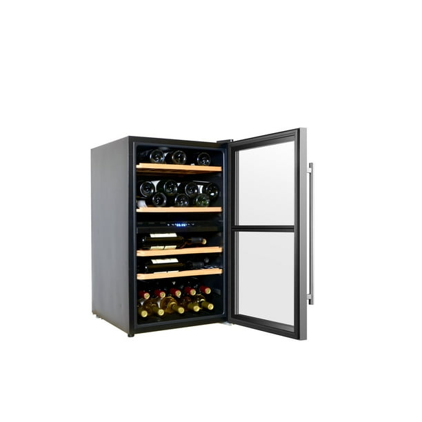 Schmecke Réfrigérateur à vin à compresseur 24 bouteilles avec serrure, Grande Cave à Vin Autoportante
