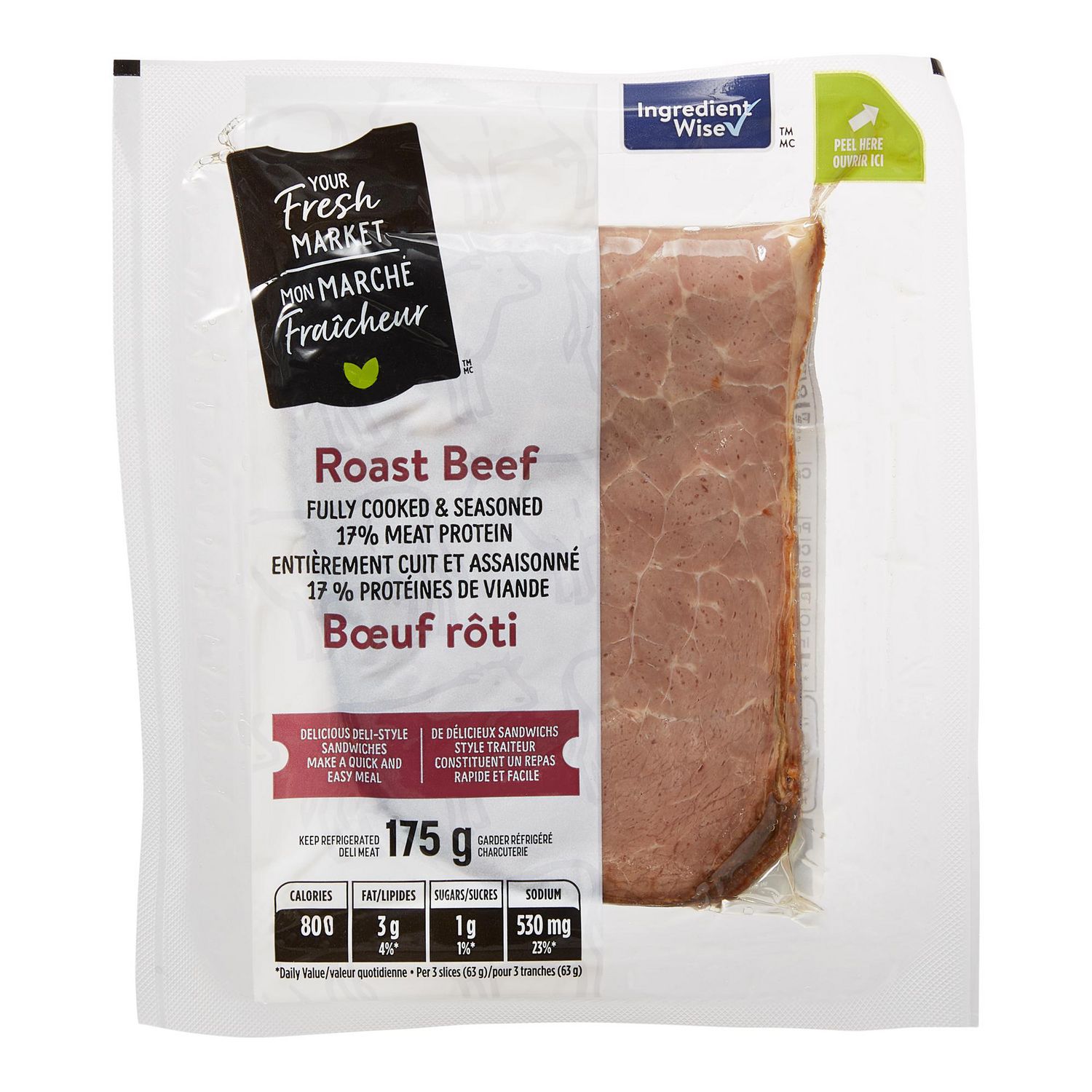 Your Fresh Market Roast Beef, 175 g, sliced