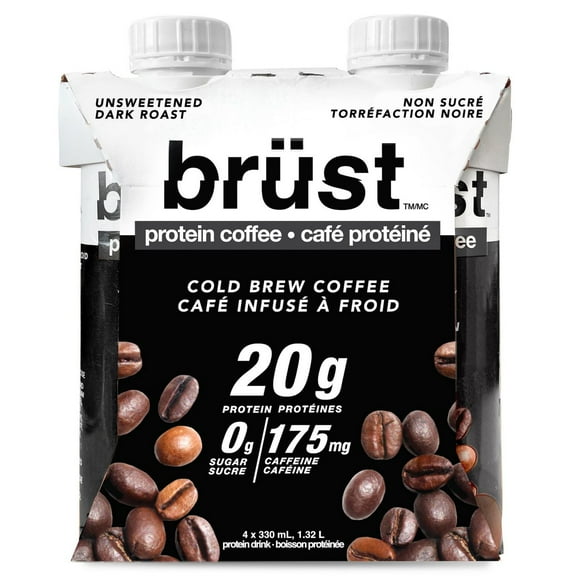 Brüst Protein Coffee - Dark Roast, 4*330mL