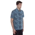 thumbnail image 2 of Dark Black Men's Short-Sleeve Patterned Button-Down Shirt, 2 of 6