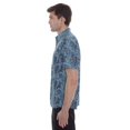 thumbnail image 4 of Dark Black Men's Short-Sleeve Patterned Button-Down Shirt, 4 of 6