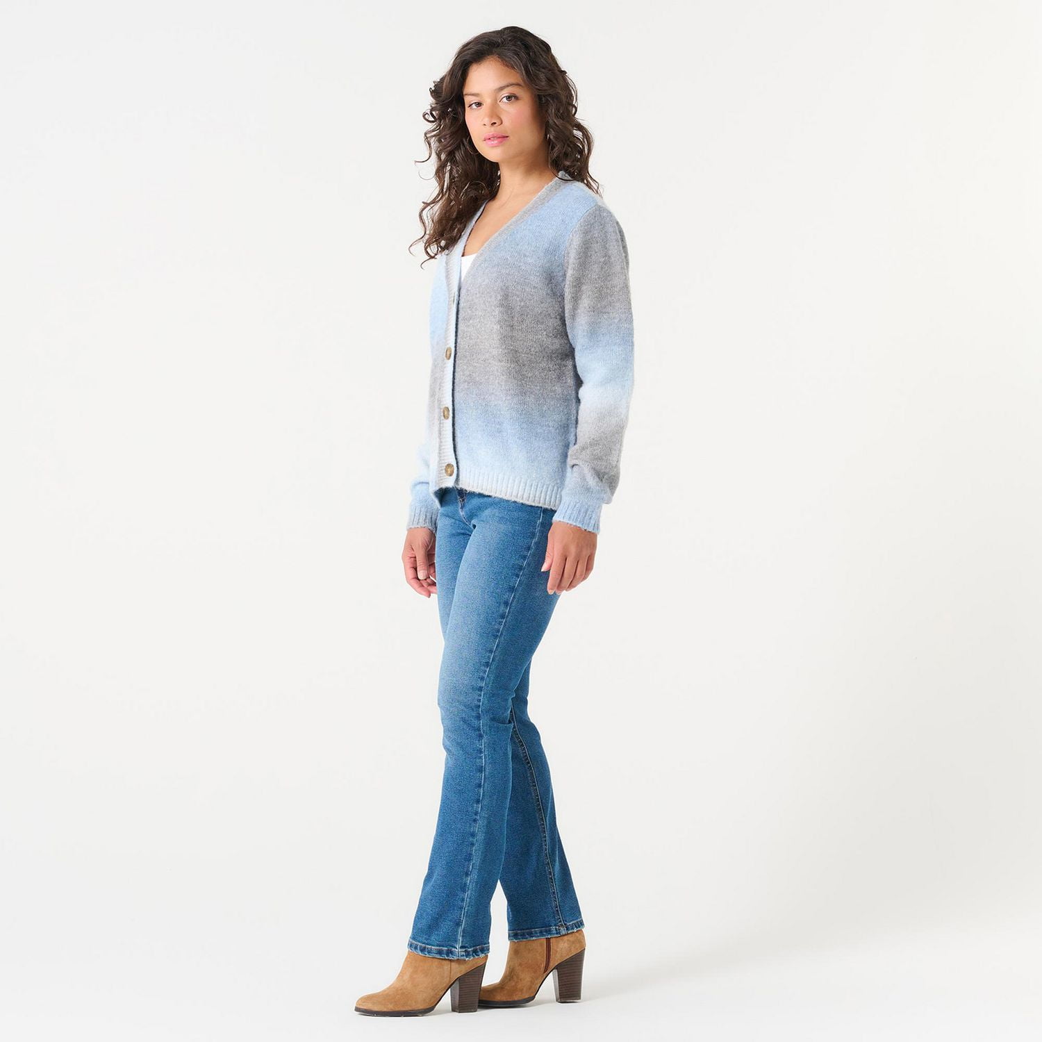 DV V-NECK SPACE-DYE CARDIGAN