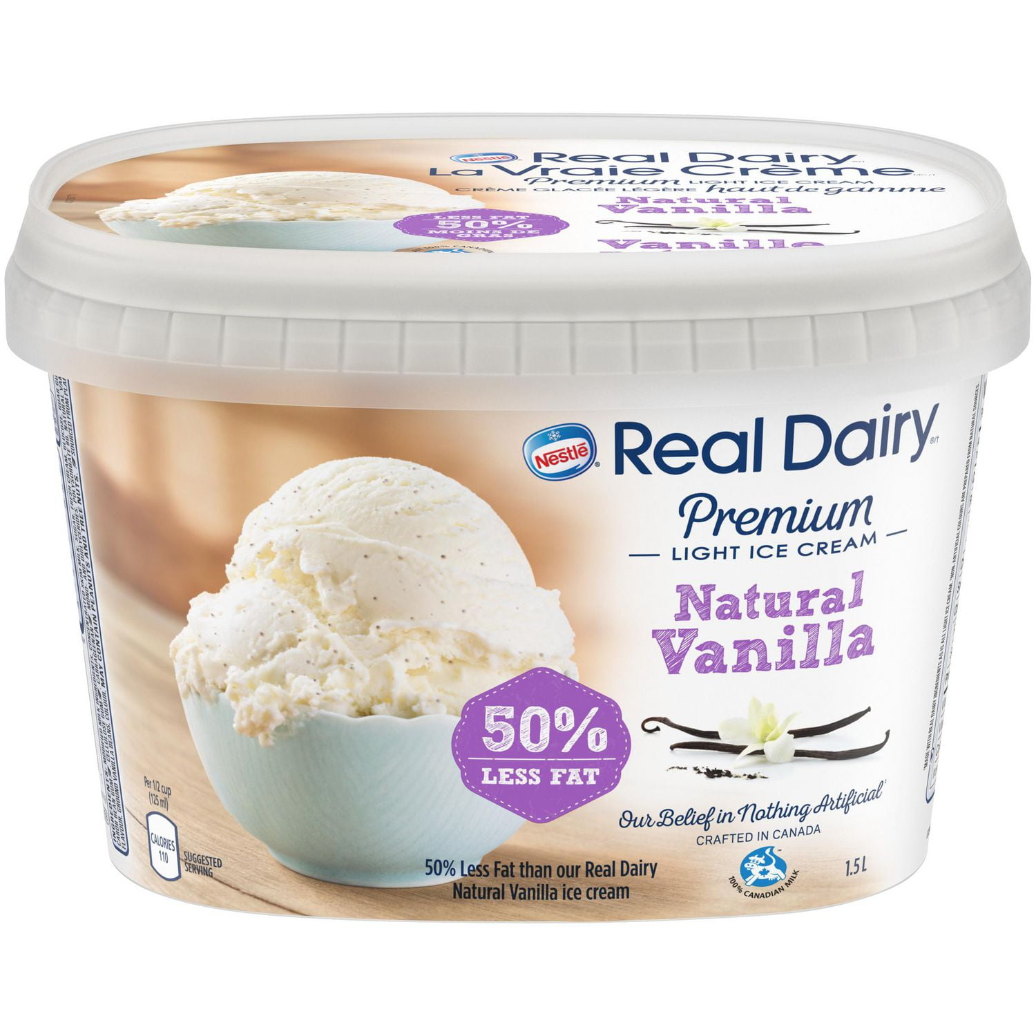 Real DAIRY® 50 less Fat Natural Vanilla Ice Cream Walmart Canada