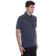 thumbnail image 2 of Dark Black Men's Short-Sleeve Graphic Polo with Pockets, 2 of 6