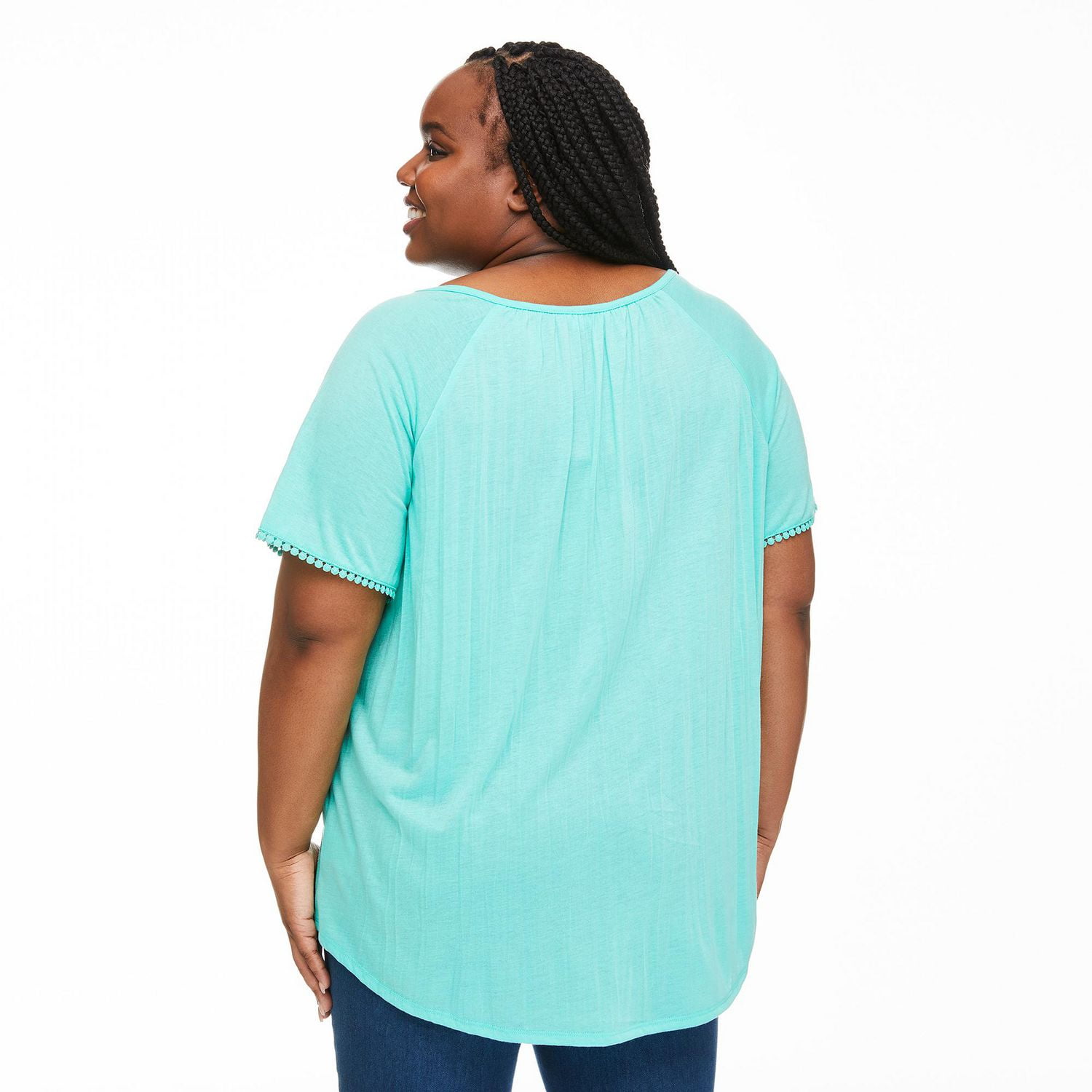 Penmans Plus Women's Tie Neckline Crinkle Top