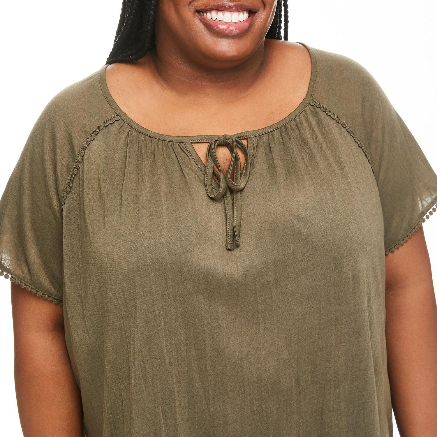 Haut froncé noué à l’encolure Penmans Plus pour femmes