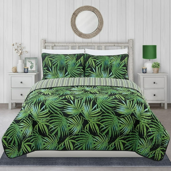Safdie & Co. Premium Ultra-Soft Bedding Quilt Set 3PC Double Queen 90inch x 90inch Yellow Palm