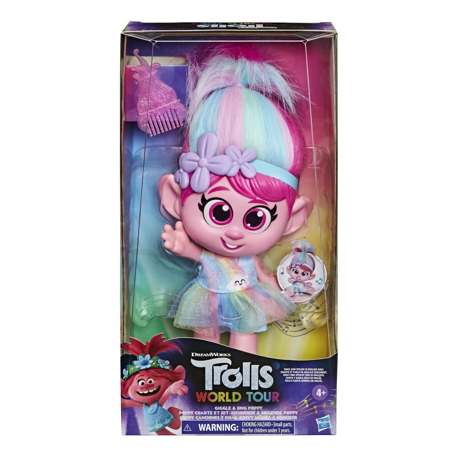 trolls world tour doll giggle and sing poppy