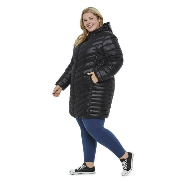 George Plus Women's Lightweight Long Puffer Jacket 