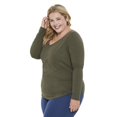 thumbnail image 2 of George Plus Women's Long Sleeve V-Neckline Tee, 2 of 6