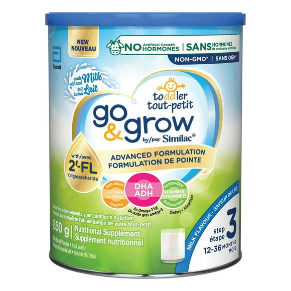 Similac Go & Grow Step 3 Toddler Drink with 2'-FL. Immune Support Innovation: 2'-FL, Powder, 12-36 Months, Milk Flavour, 850 grams, 1x850 g