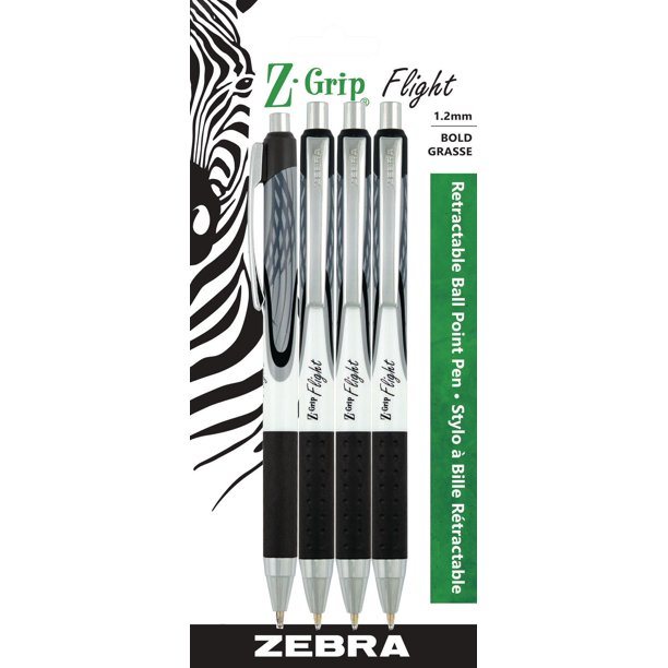 Zebra ZGrip Flight Retractable Ball Point Pen, Pack of 4 Walmart.ca