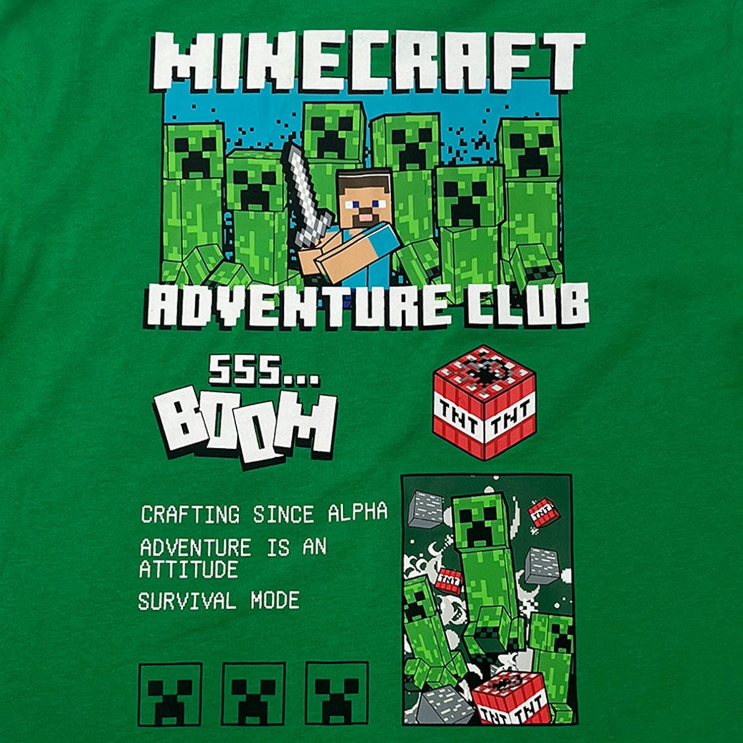 Minecraft Boys Steve et l'équipage à manches courtes Creeps