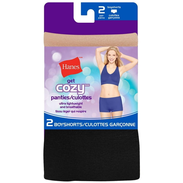 Hanes ~ 6-Pair Women's Boyshorts Underwear Panties Cotton Tagless