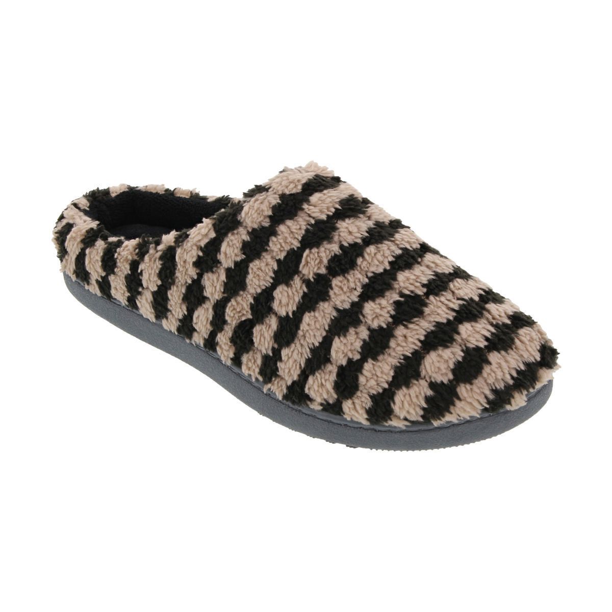 ISOspa by isotoner® Women's Carol Stripe Microterry Clog Slippers ...