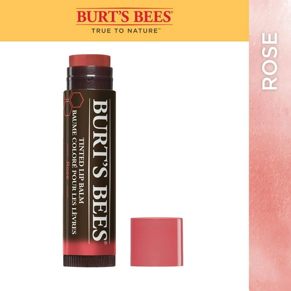 Burt’s Bees 100% Natural Origin Tinted Lip Balm, Rose -, 1 Tube