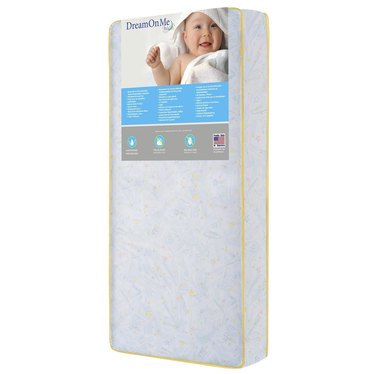 Dream On Me Stars Light Crib and Toddler 202 Coil Mattress | Walmart Canada