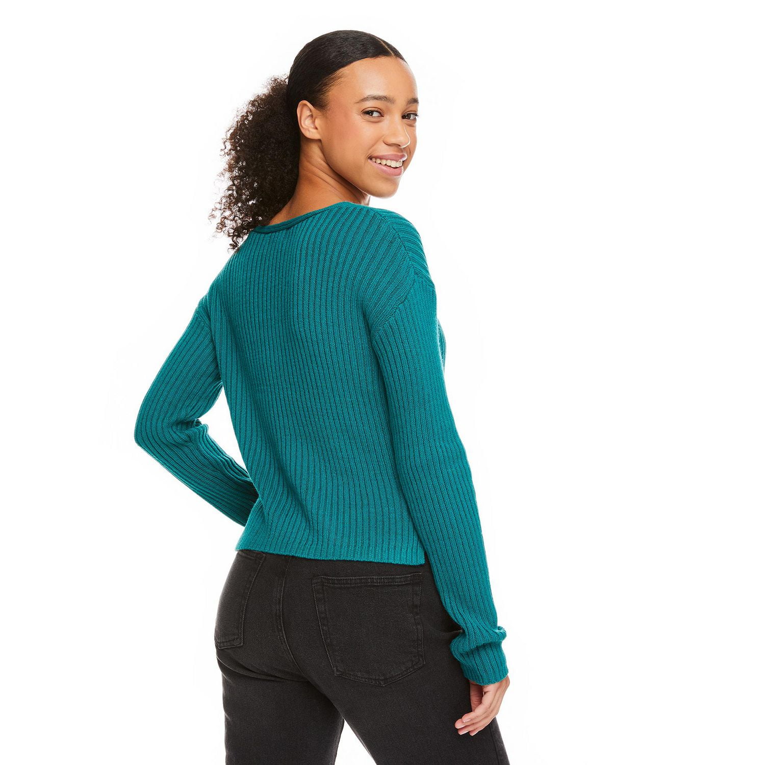 No Boundaries Women's V-Neckline Sweater