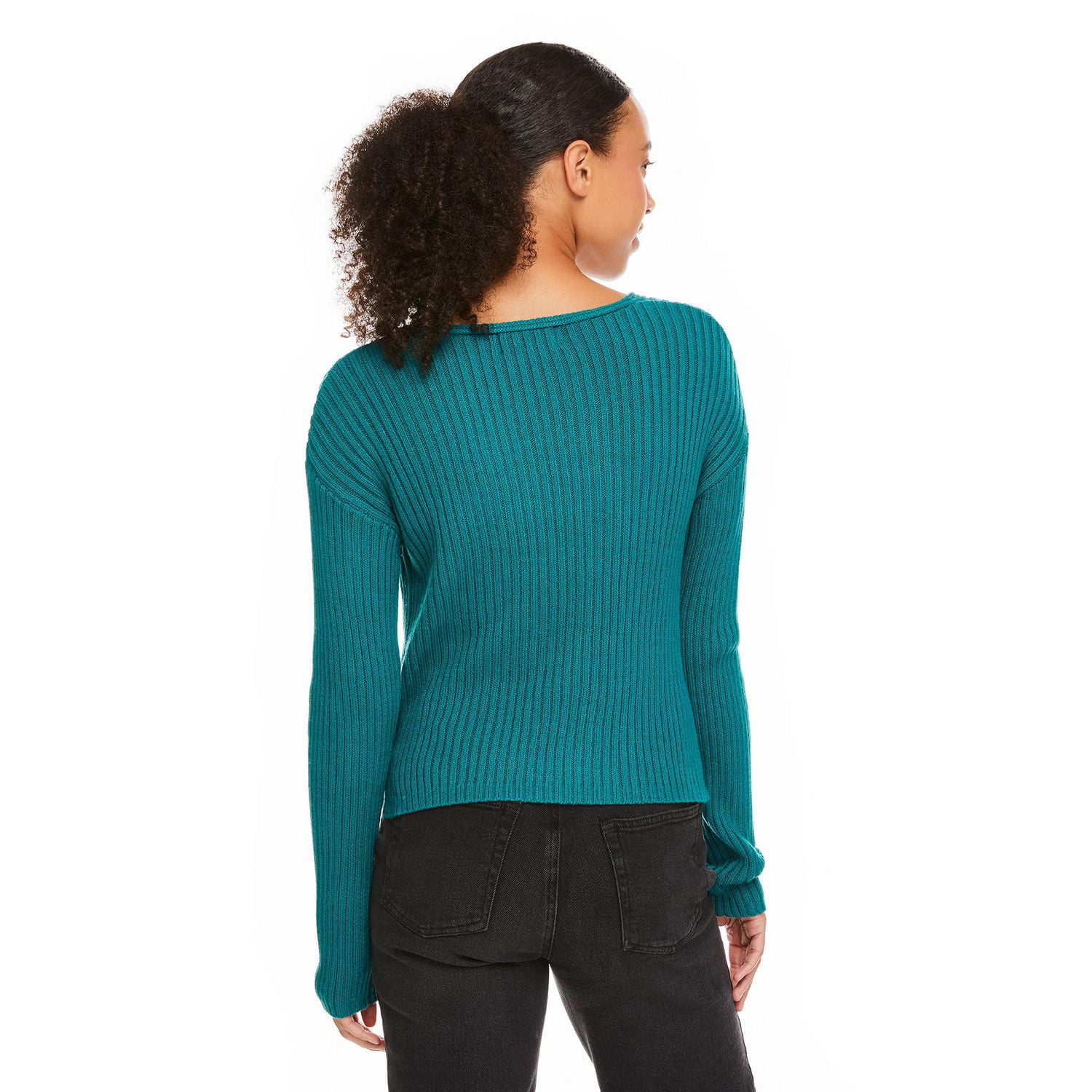 No Boundaries Women's V-Neckline Sweater