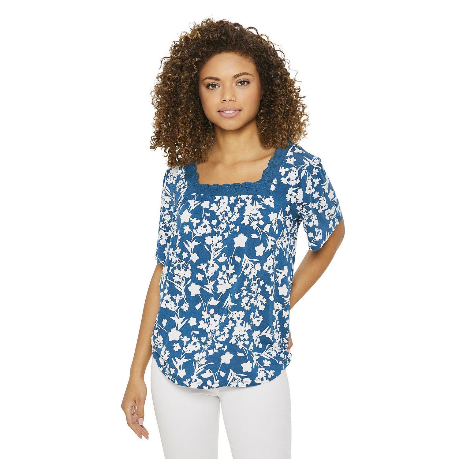 George Women's Square Neck Eyelet Top | Walmart Canada