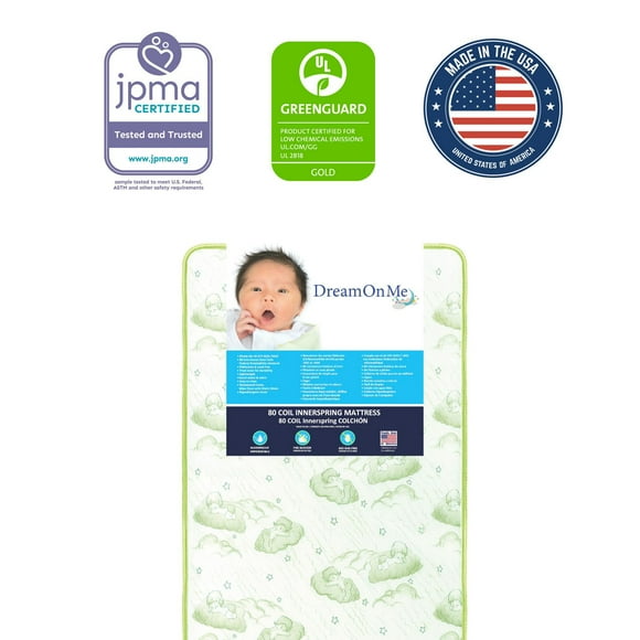 Dream On Me Twilight 5” 80 Coil Spring Crib and Toddler Bed Mattress, Model #83-G