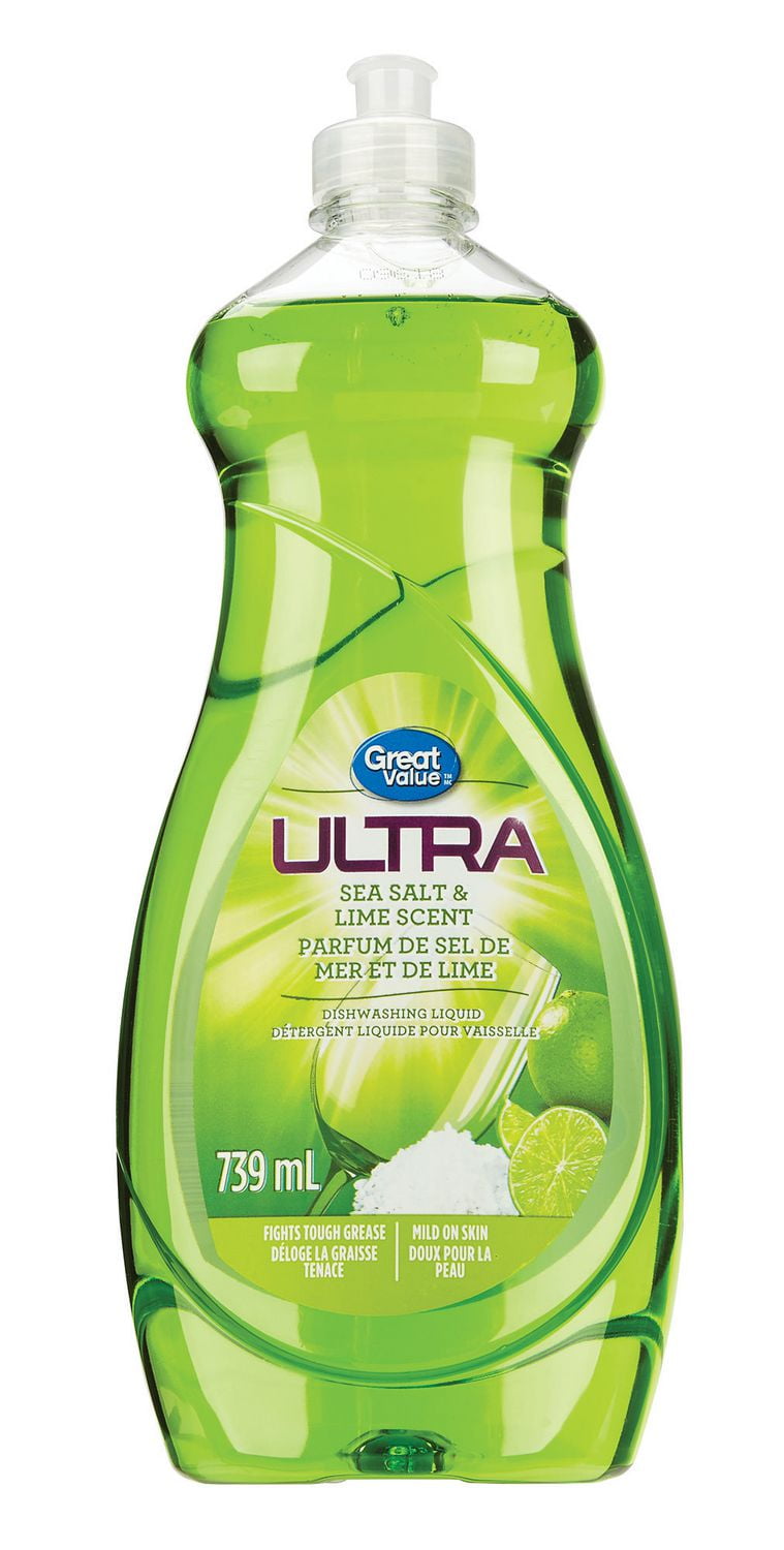 Great Value Ultra Sea Salt & Lime Scent Dishwashing Liquid Walmart Canada