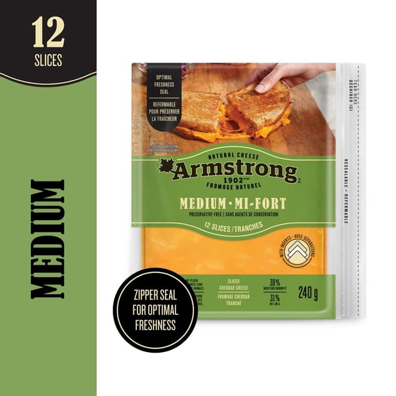 Armstrong Medium Cheddar Cheese Slices