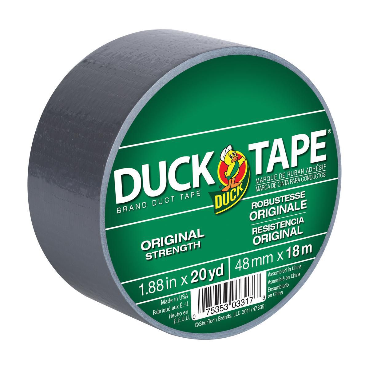 The Original Duck Tape Brand Duct Tape, Silver, 1.88 in. x 20 yd
