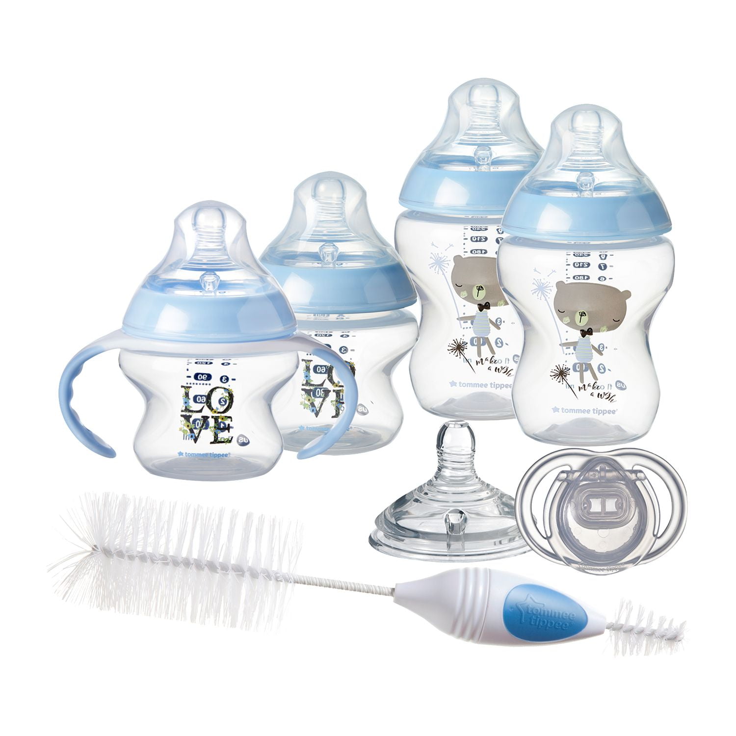 Tommee Tippee Closer to Nature Newborn Baby Bottle Starter Set Blue