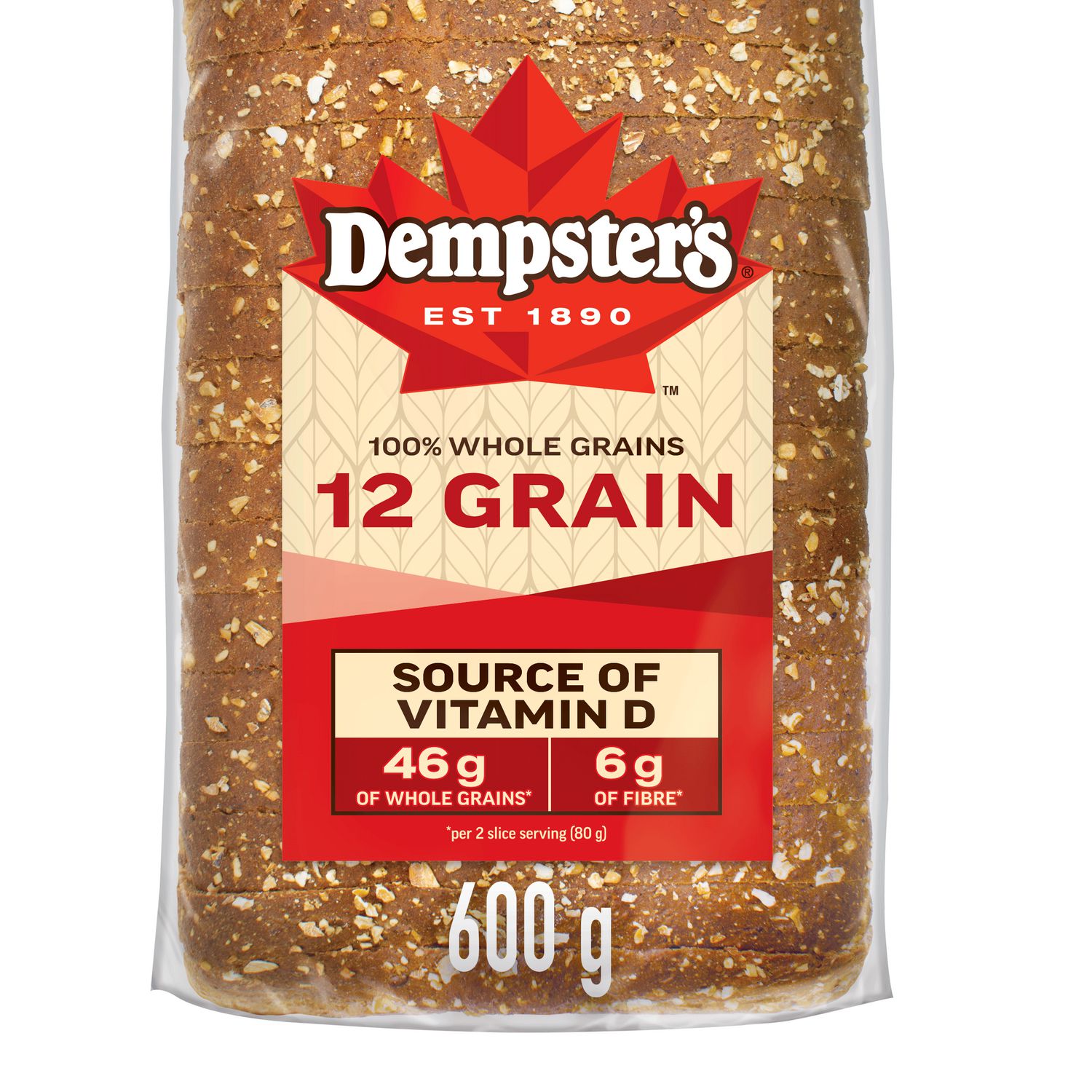 Dempster’s® 100% Whole Grains 12 Grain Sliced Bread, 600 g
