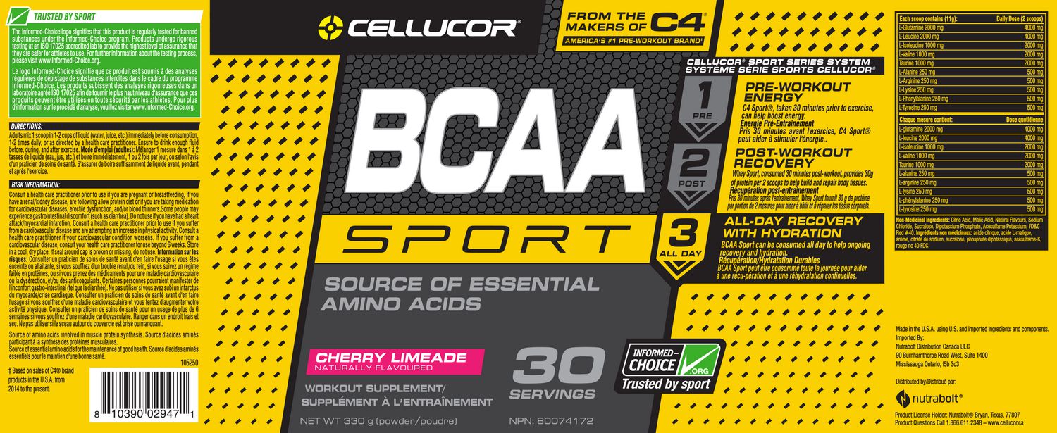 cellucor bcaa sport calories