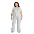 thumbnail image 1 of George Plus Women's Hacci Knit Top and Bottom 2-Piece Set, 1 of 6