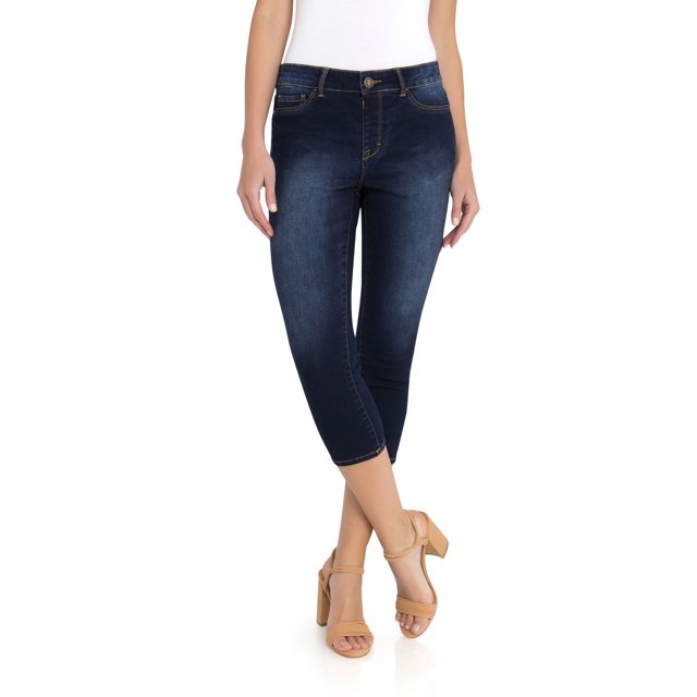 Jordache Women's High Rise Pull on Capri