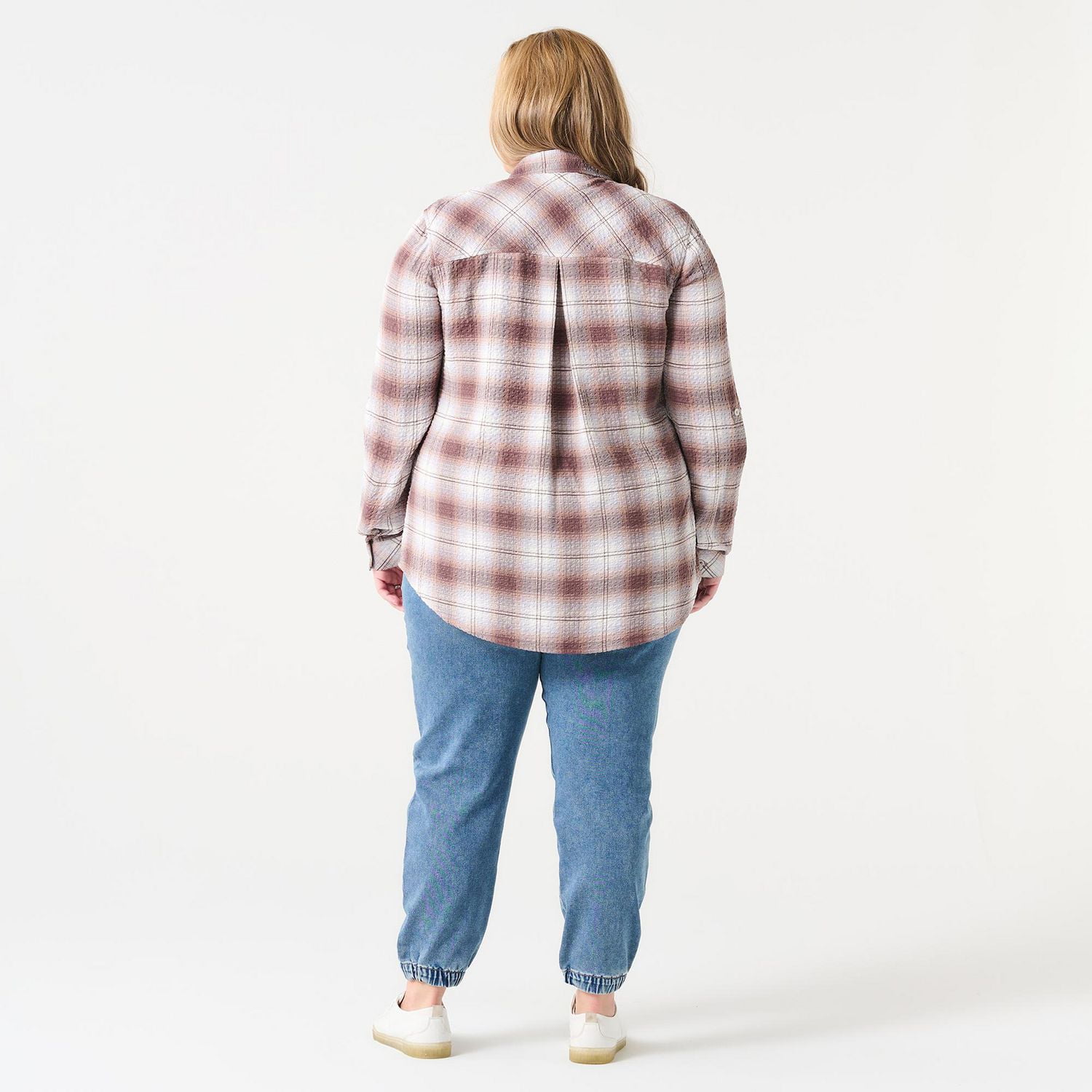 BUTTON FRONT PLAID SHIRT